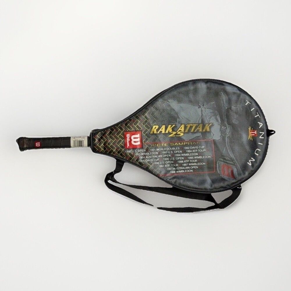 Wilson Rak Attak 25 Junior Tennis Racket Pete Sampras Titanium Oversized 3 7/8"